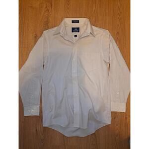 Stafford Dress Shirt Mens 15-32/33 Medium Beige Cotton